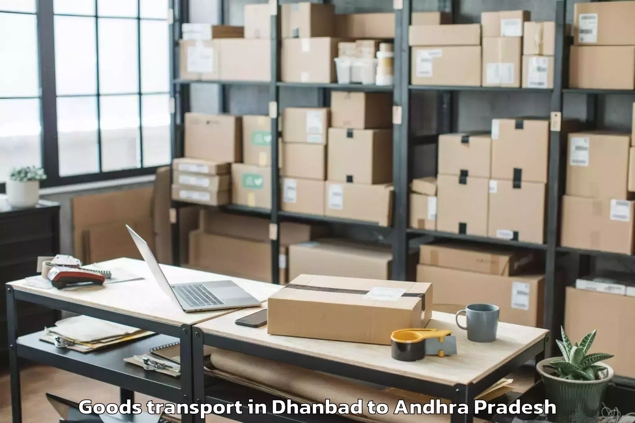 Book Dhanbad to Macherla Goods Transport